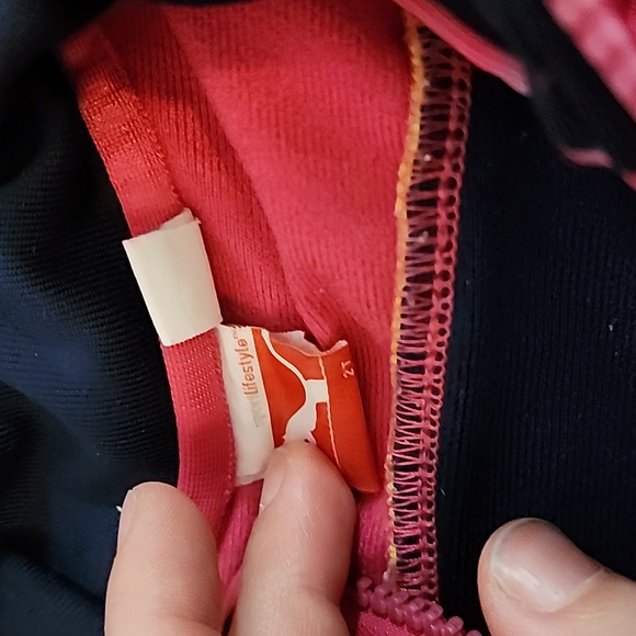 Puma track suit jacket pink and navy - Picture 3 of 4